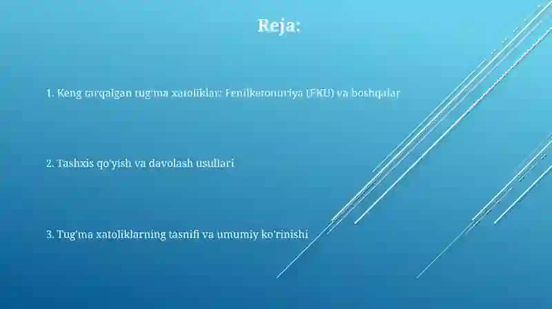 Aminokislotalar almashinuvining tugʻma kasalliklari 2