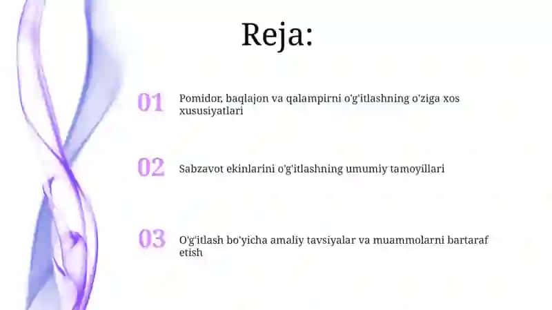 Sabzavotning o'g'itilishi 2