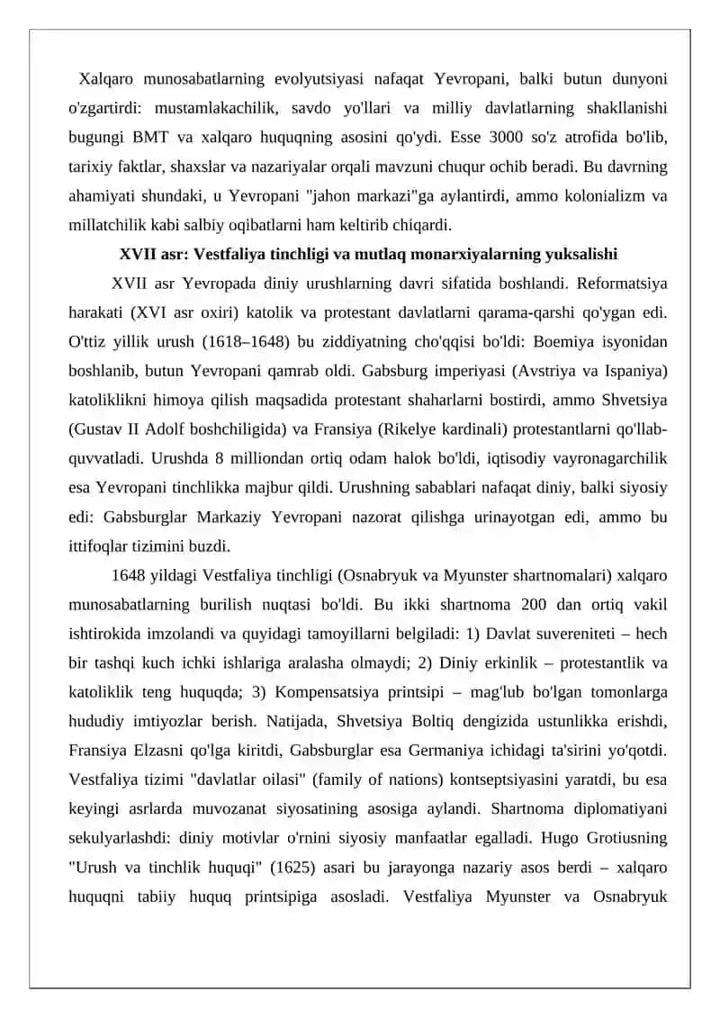 XVII–XVIII asrlarda Yevropada xalqaro munosabatlar va diplomatiya 2