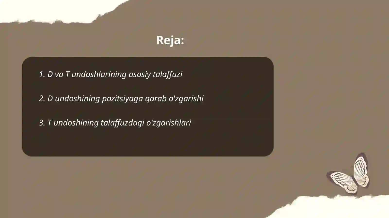 D va T undoshlarining talaffuzi va imlosi 2