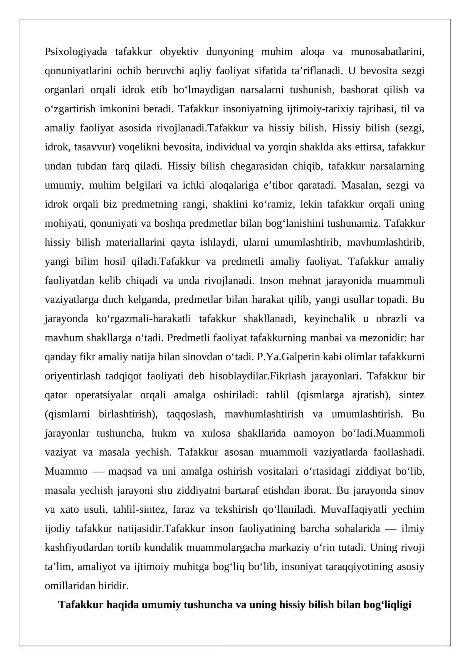 Tafakkur va hissiy bilish 2