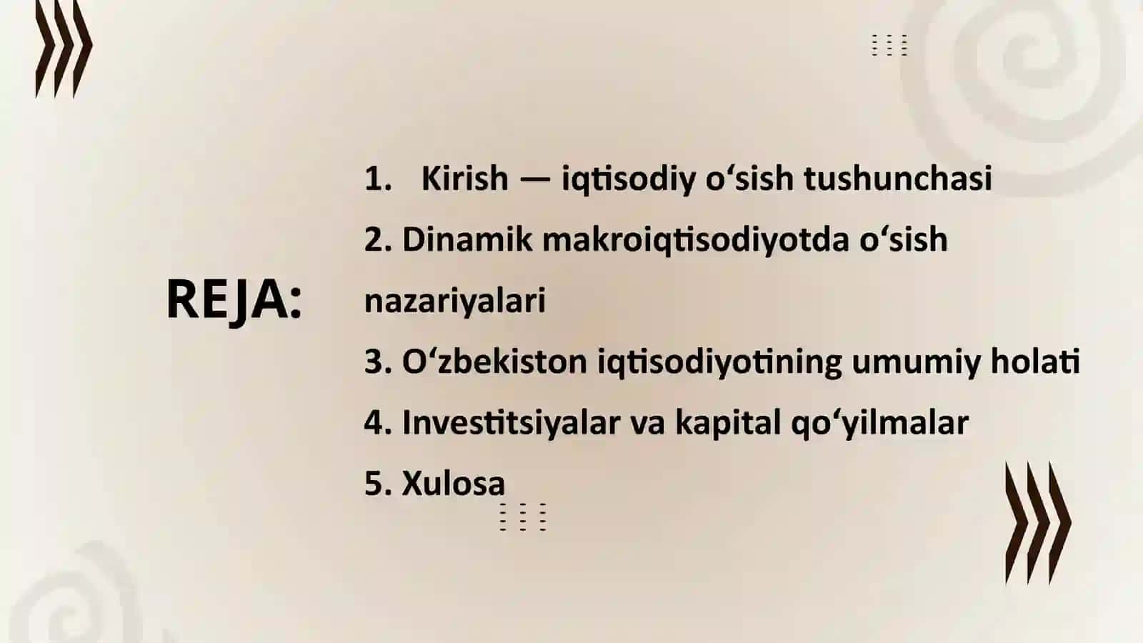Oʻzbekiston iqtisodiyotining dinamik oʻsish omillari 2