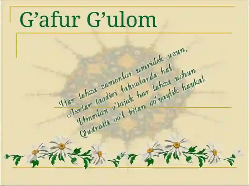 Kichkintoylarning katta shoiriG‘afur G‘ulom 2