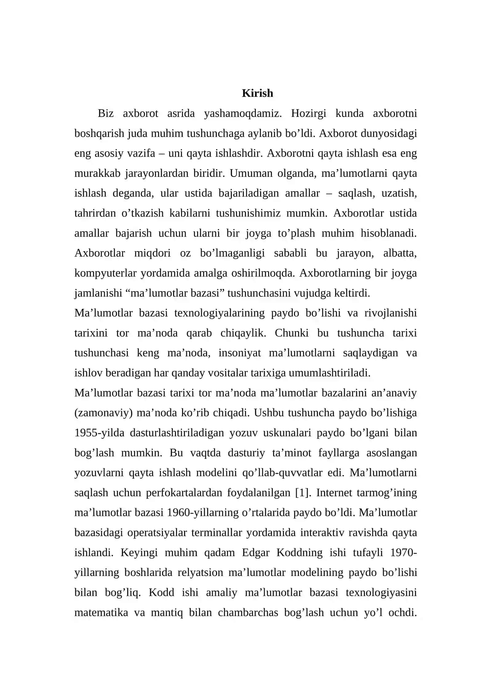 Bank ma'lumotlar bazasini loyihalash 2