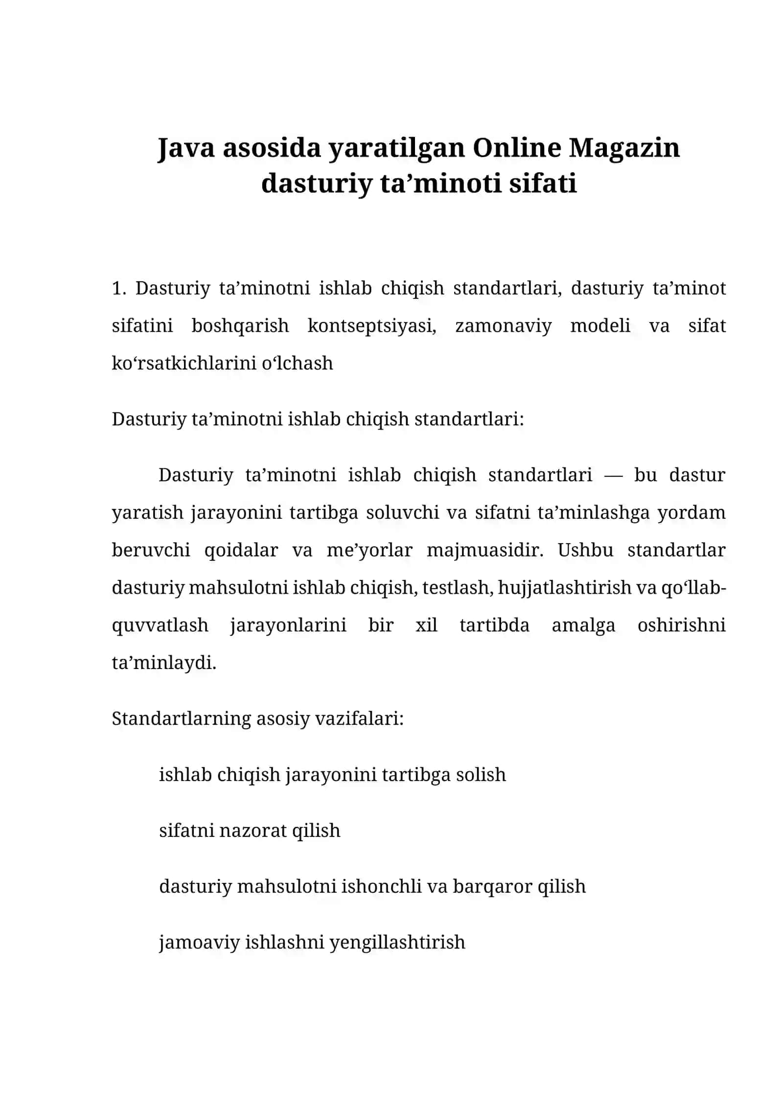 Dasturiy ta’minotni ishlab chiqish standartlari 2