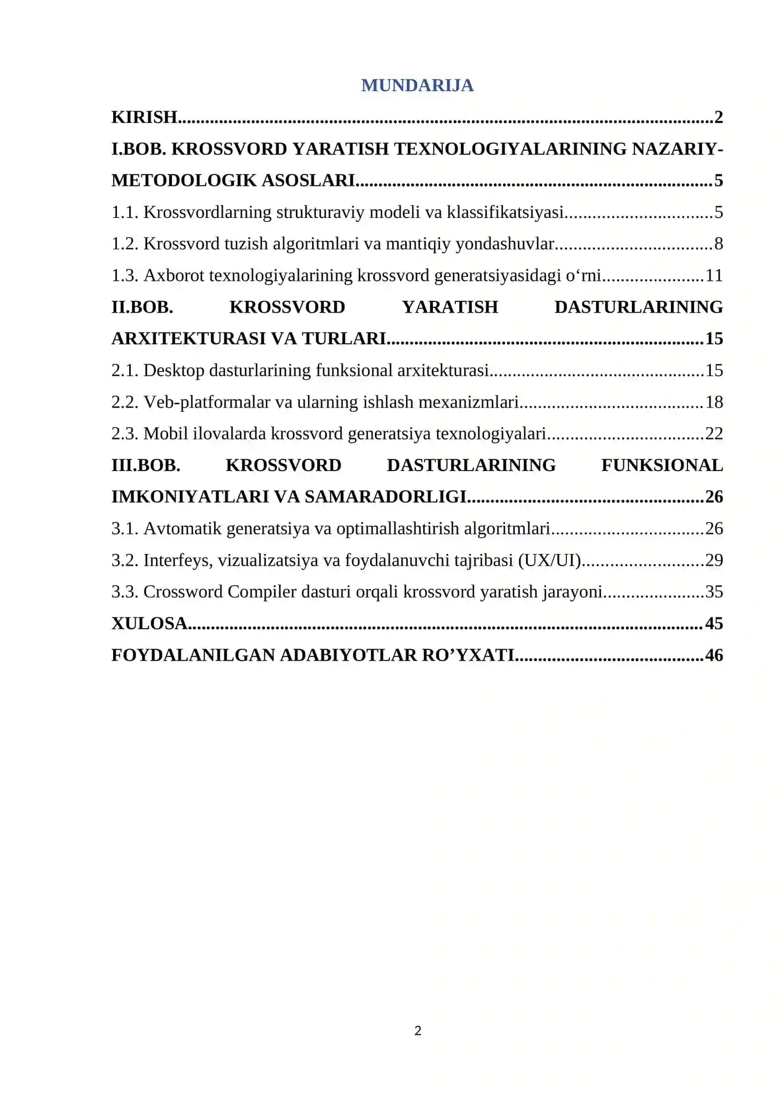 Krossvordlar yaratuvchi dasturlar va ularning imkoniyatlari 2