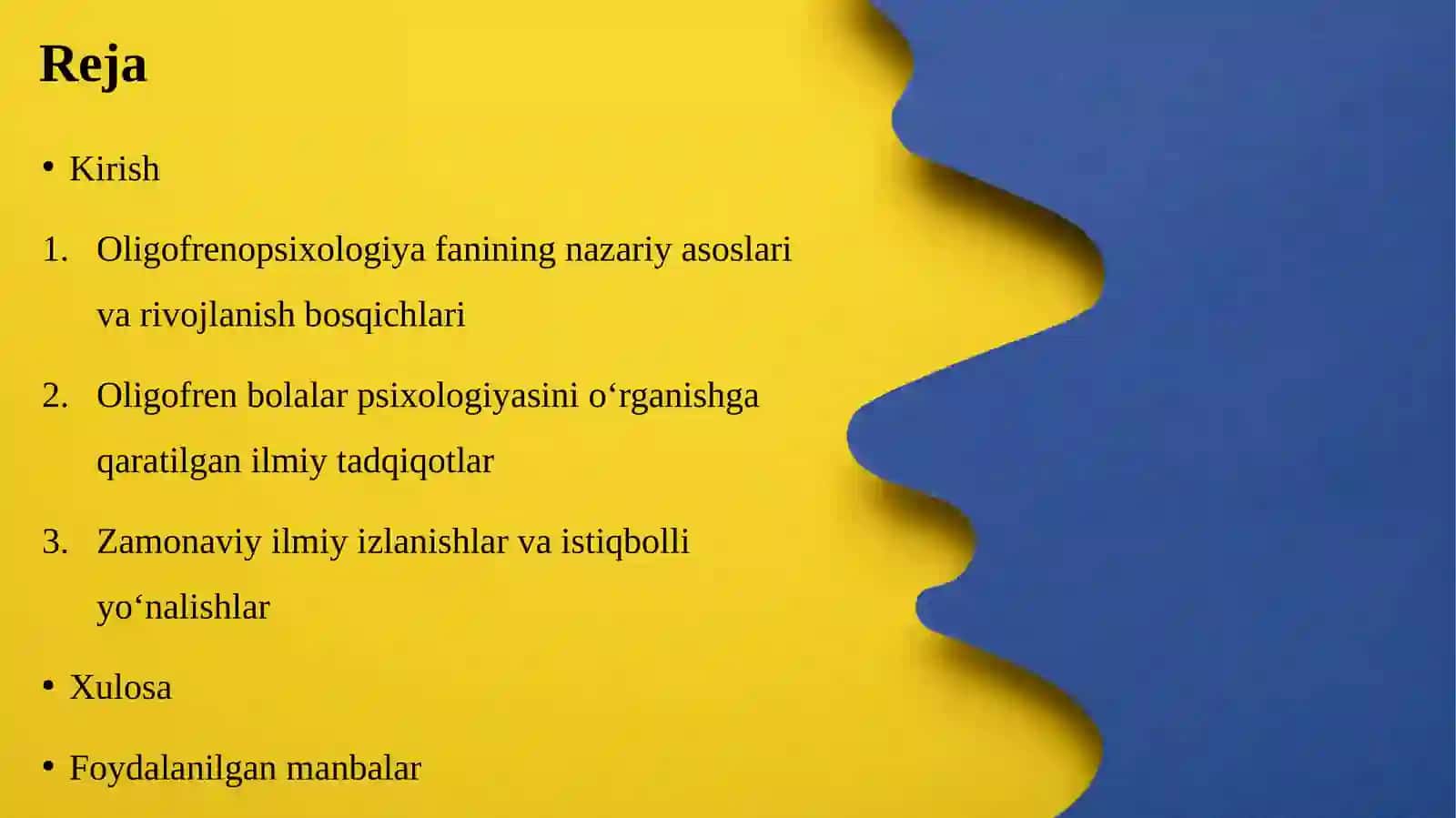 Oligofrenopsixologiya fanida olib borilayotgan ilmiy-tadqiqot ishlar obzori 2