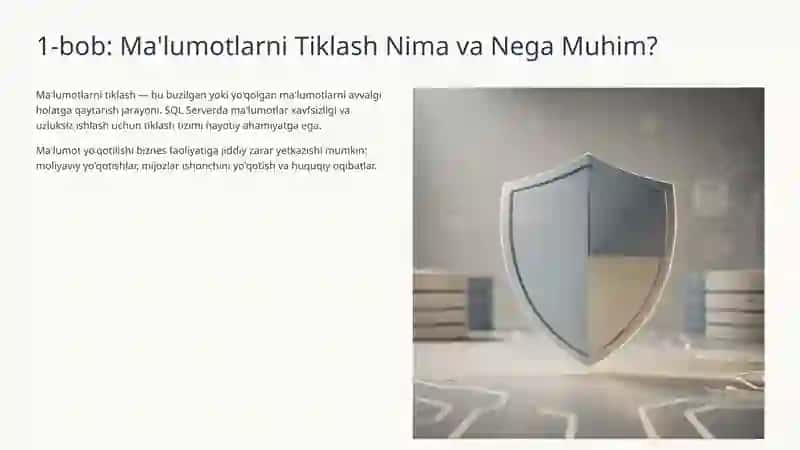 SQL Serverda Ma'lumotlarni Tiklash: Asosiy Qoidalar va Zamonaviy Yechimlar 2