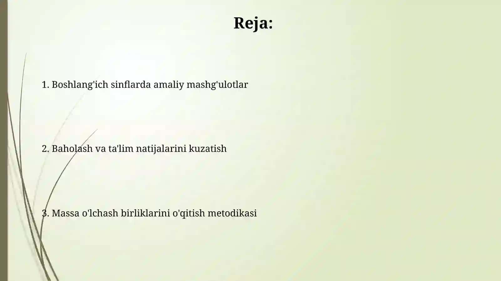 Boshlangʻich sinflarda massa õlchov birliklarini õrgatish metodikasi 2
