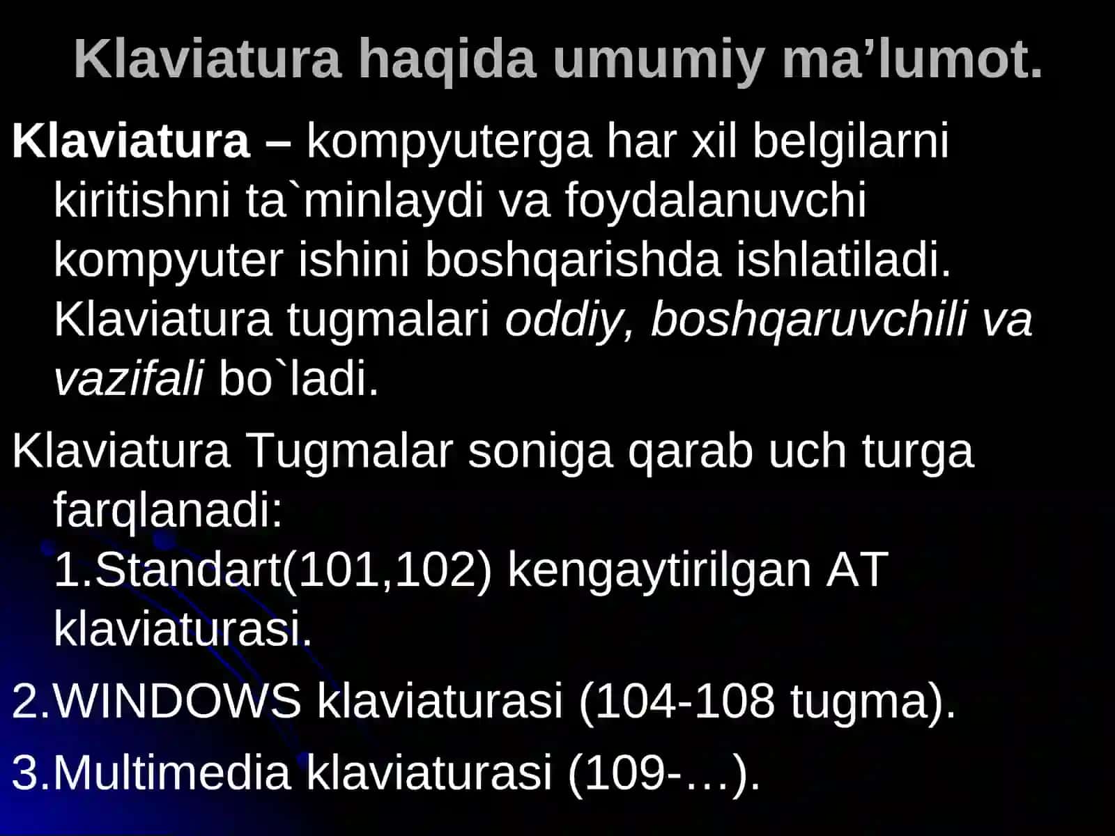 Klaviaturaning ishlash prinsipini o’rganish va tahlil qilish 2