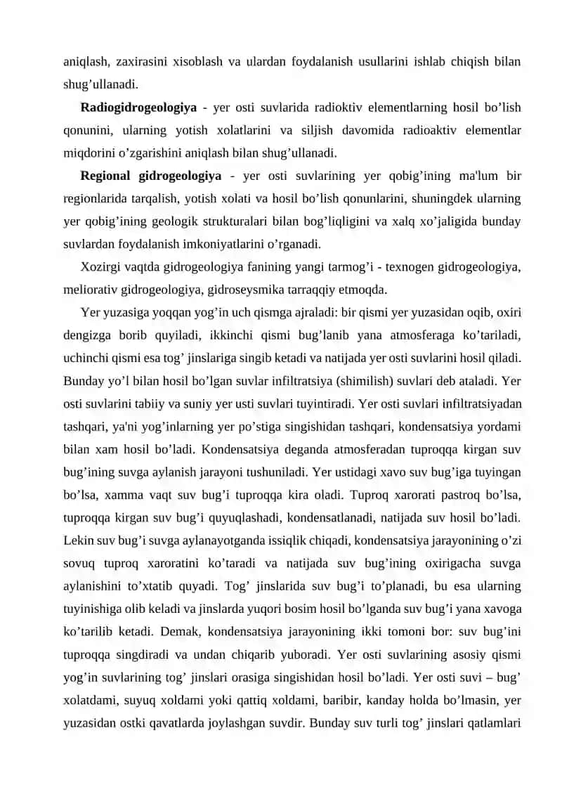Gidrogeologiya Fani VA UNING ASOSIY VAZIFALARI 2