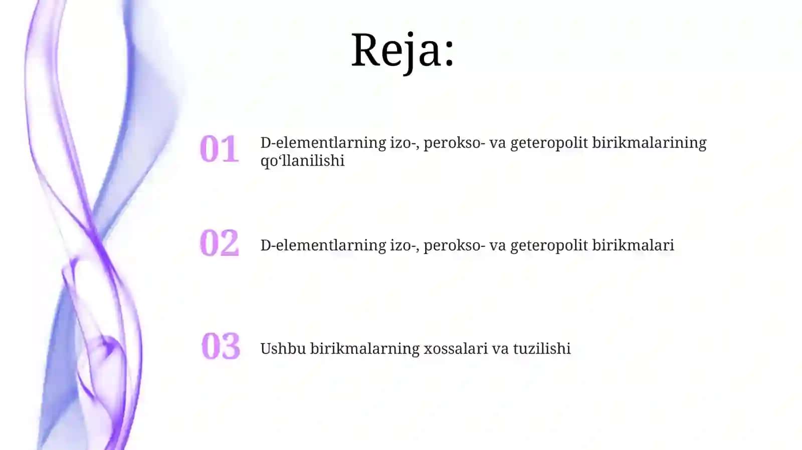 D-elementlarning izo-, perokso- va geteropolit birikmalari 2