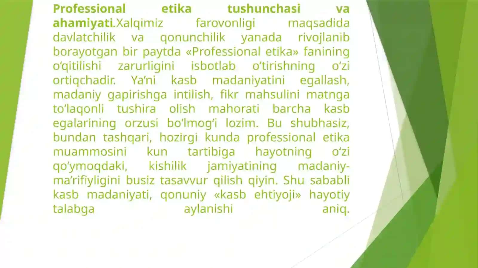 Siyosatda professional etika va yangi axloq siyosati 2
