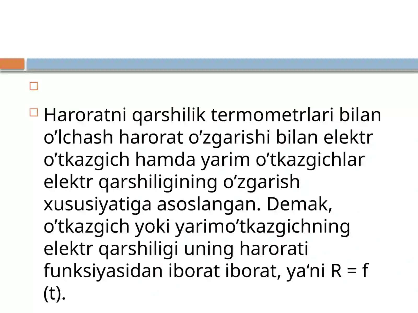 QARSHILIK TERMOMETRLAR ULARNING ISHLASH PRINSIPI, SEZGIRLIGI VA QOLLANISH DOIRASI 2