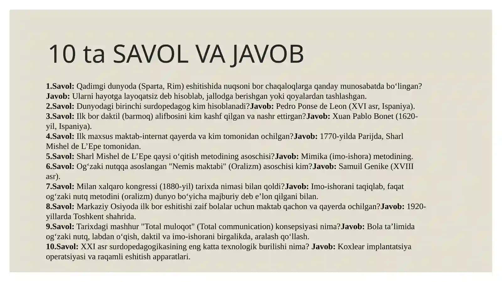 Surdopedagogikaning rivojlanish tarixi 2
