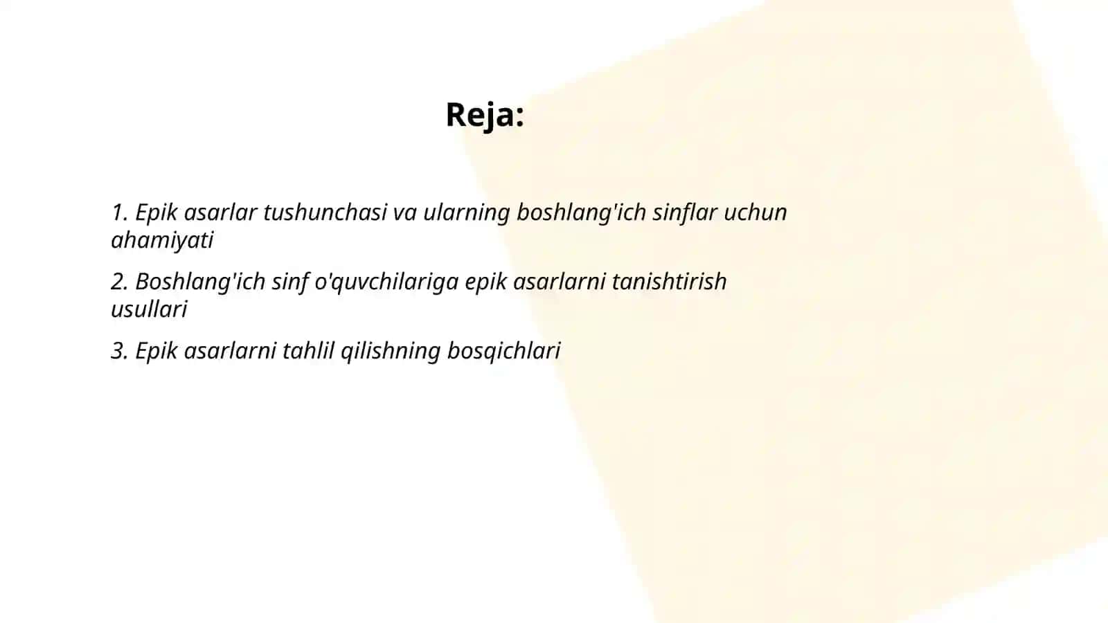 Boshlang‘ich sinflarda epik asarlar ustida ishlash uchun metodik tavsiyalar ishlab chiqish 2