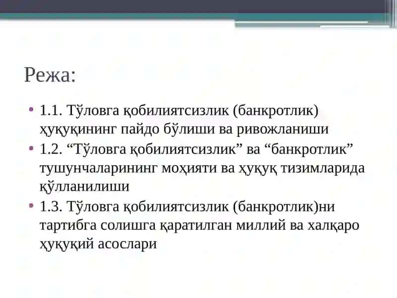 Тўловгақобилиятсизлик ва бошқарув 2