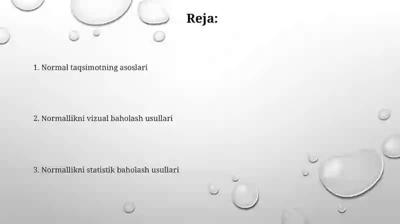 Normal taqsimotni baxolash metodlari 2