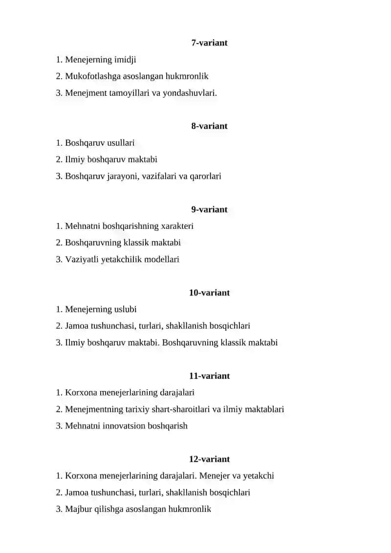 Boshqaruvdagi insoniy munosabatlar maktabi 2