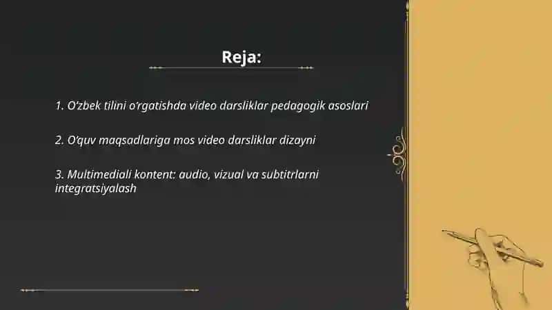 O‘zbek tilini o‘rgatishda video darsliklar pedagogik asoslari 2