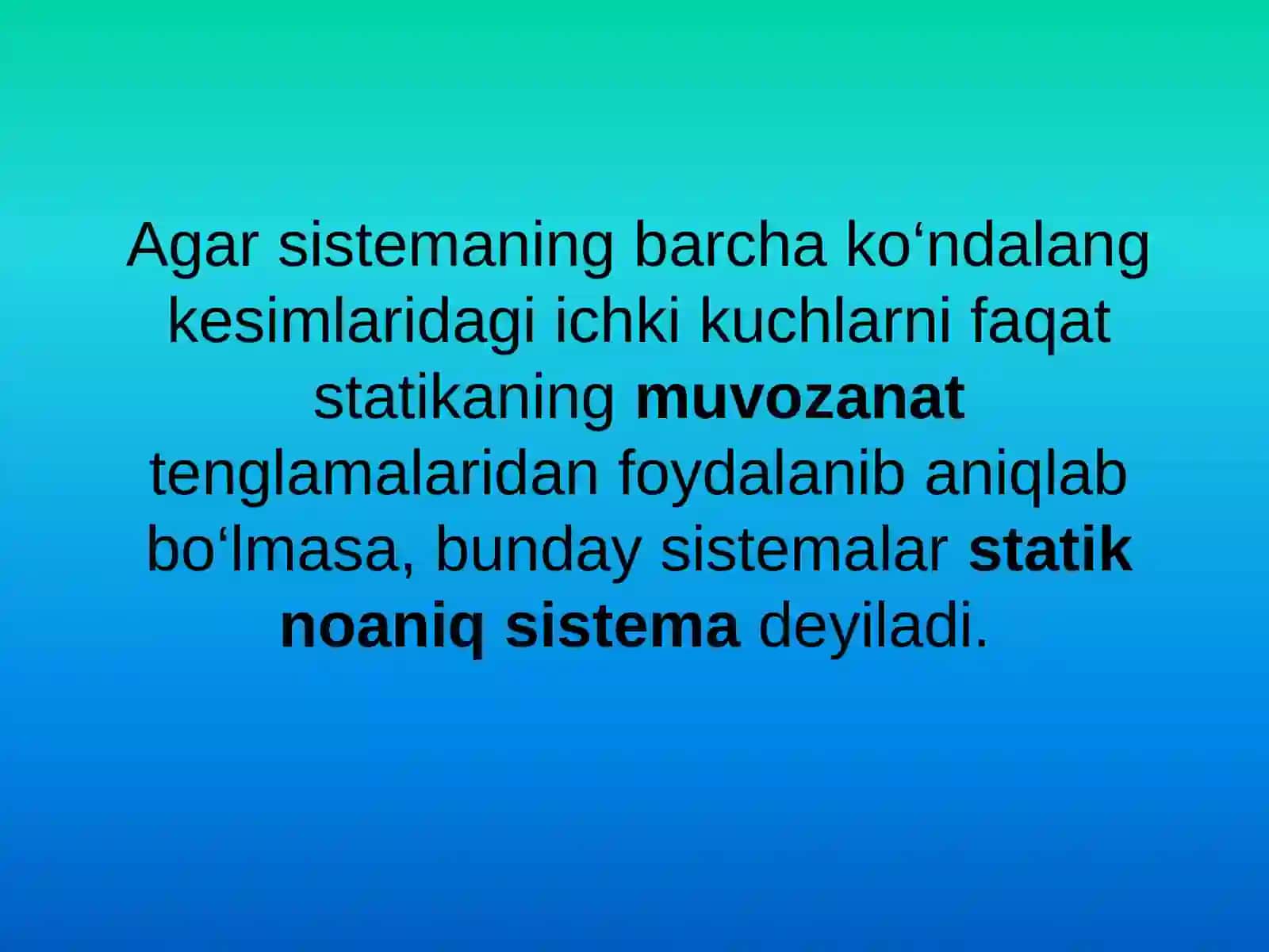Statik noaniq sistemalar va ularning xususiyatlari. Statik noaniq ramalarni kuchlar usulida hisoblash 2