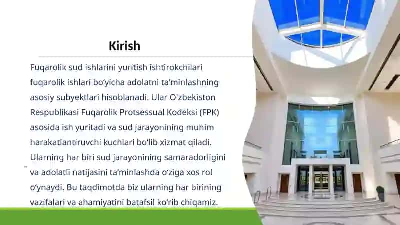 Fuqarolik sudishlarini yuritish ishtirokchilari 2