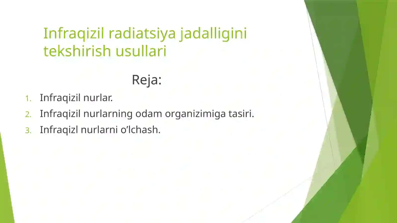 infraqizil radiatsiya jadalligini tekshirish usullari 2