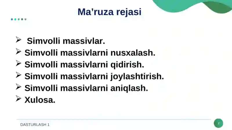 SATRLAR VA KENGAYTIRILGAN BELGILAR 2