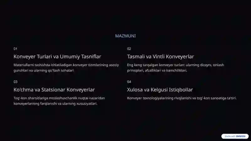 Tog'-kon sanoatida Konveyer Tizimlari: Asosiy Tushunchalar va Ilg'or Qo'llashlar 2