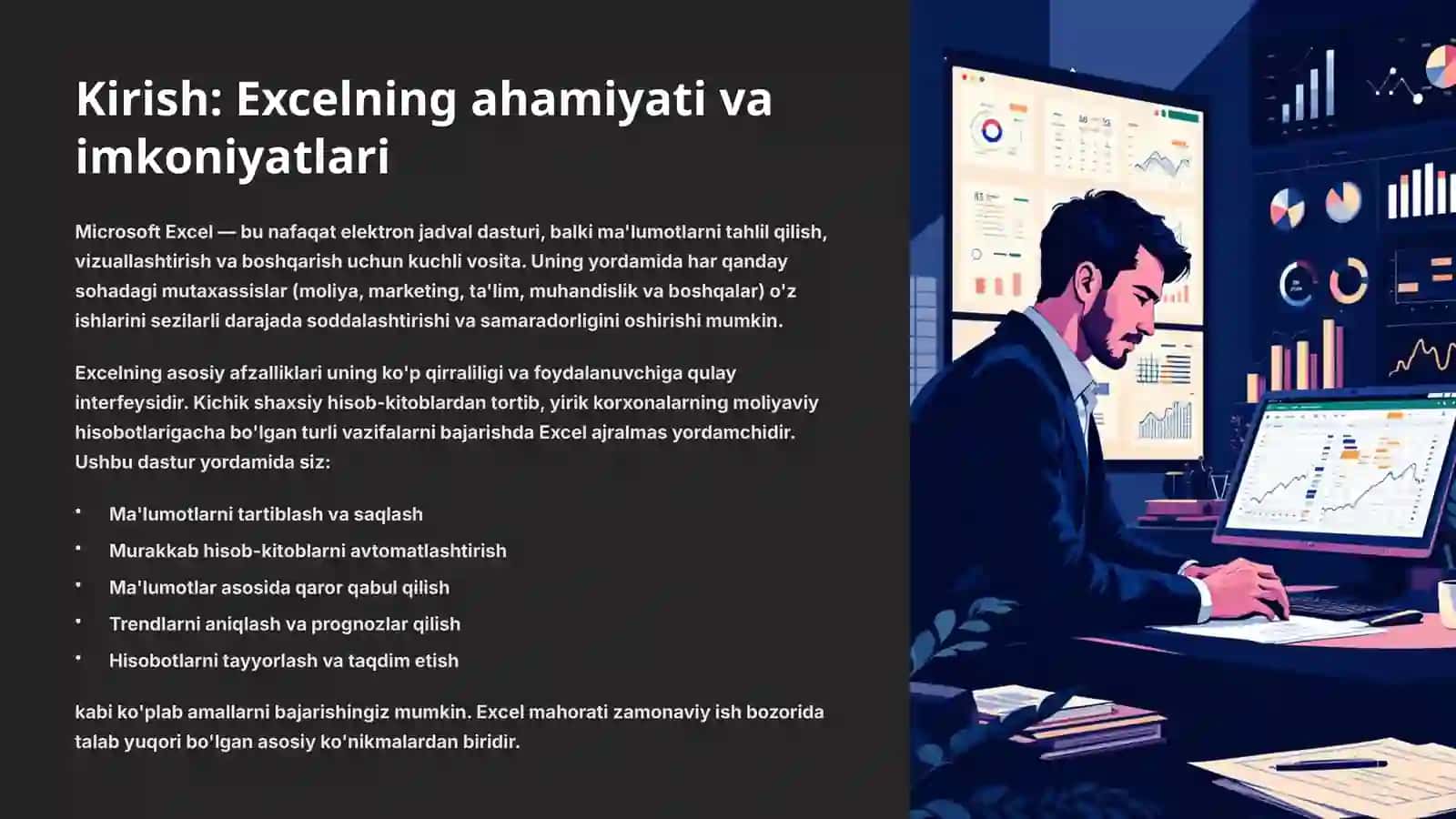 Microsoft Excel: Ma'lumotlarni Ko'rish va Qayta Ishlash 2