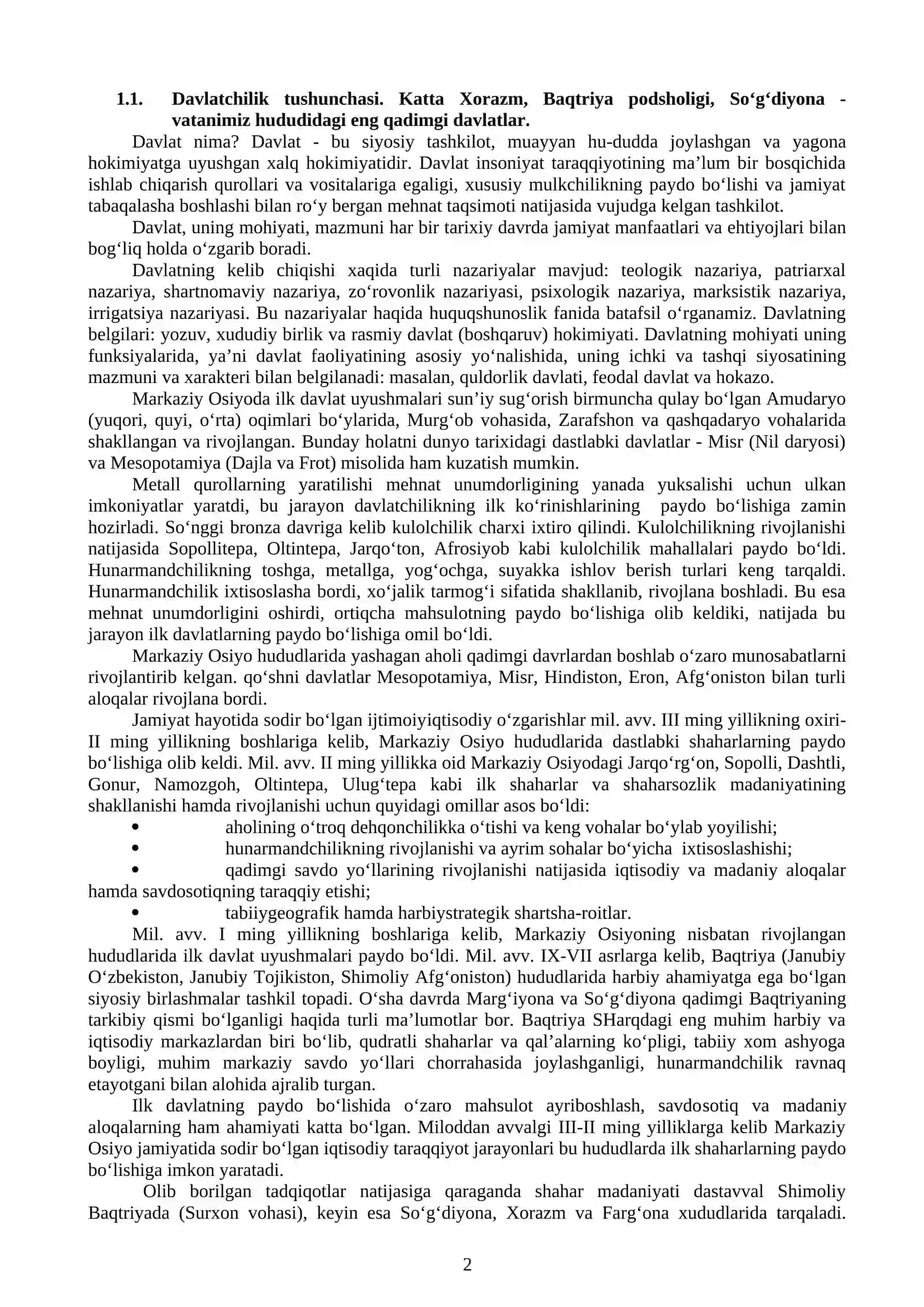 O‘zbek davlatchiligining shakllanishi va taraqqiyot bosqichlari 2
