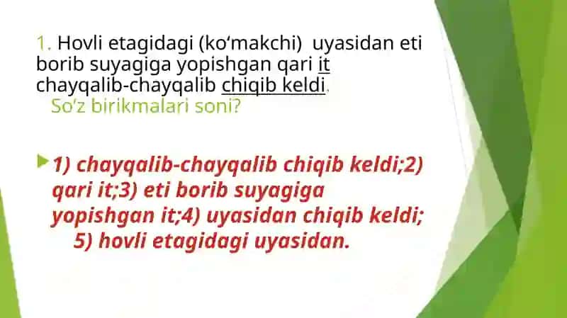 So’z birikmasi sanash 2