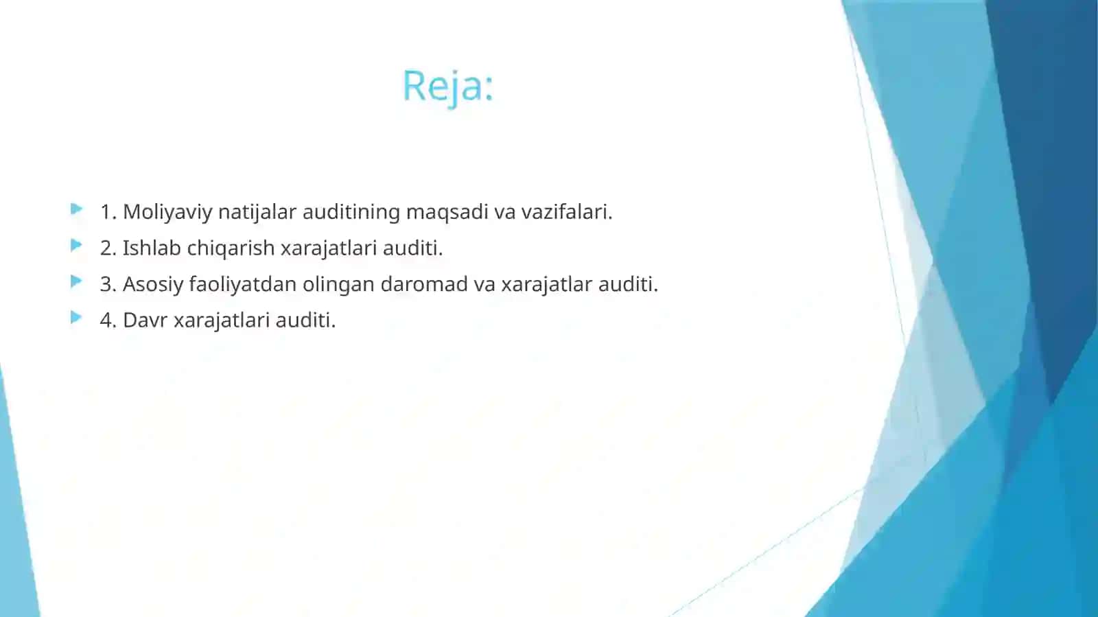 Toshkent Davlat Iqtisodiyot Universiteti Buxgalteriya hisobiBT 61- talabalarining Audit 2 fanidan“Oraliq nazorat” ishi 2