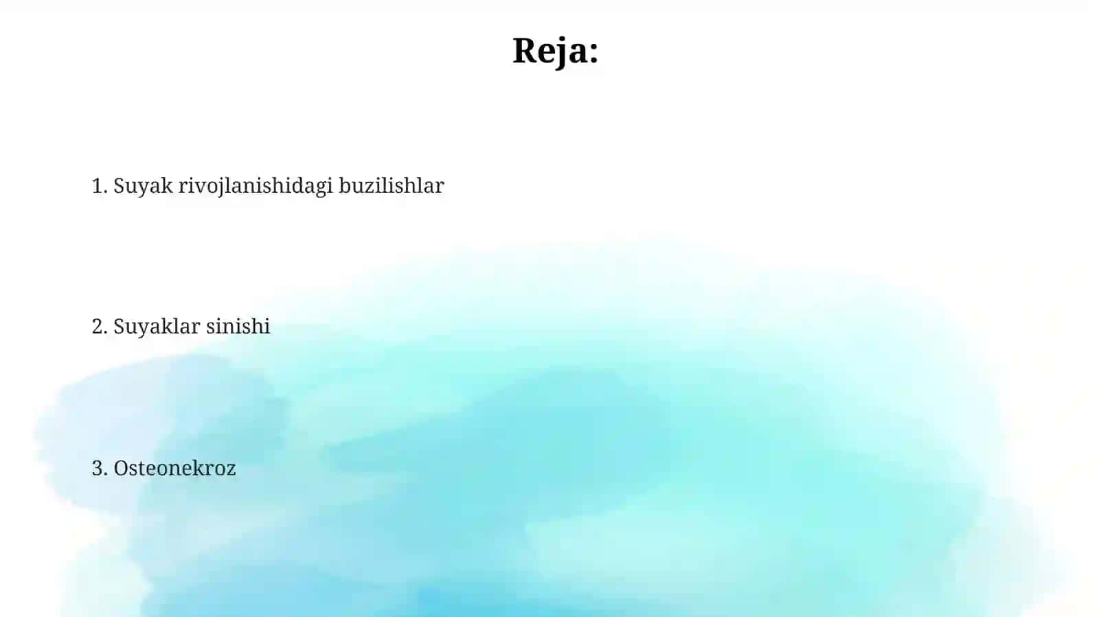 Suyaklarnirivojlanishinibuzilishlari.Sinishlar.Osteonekroz 2