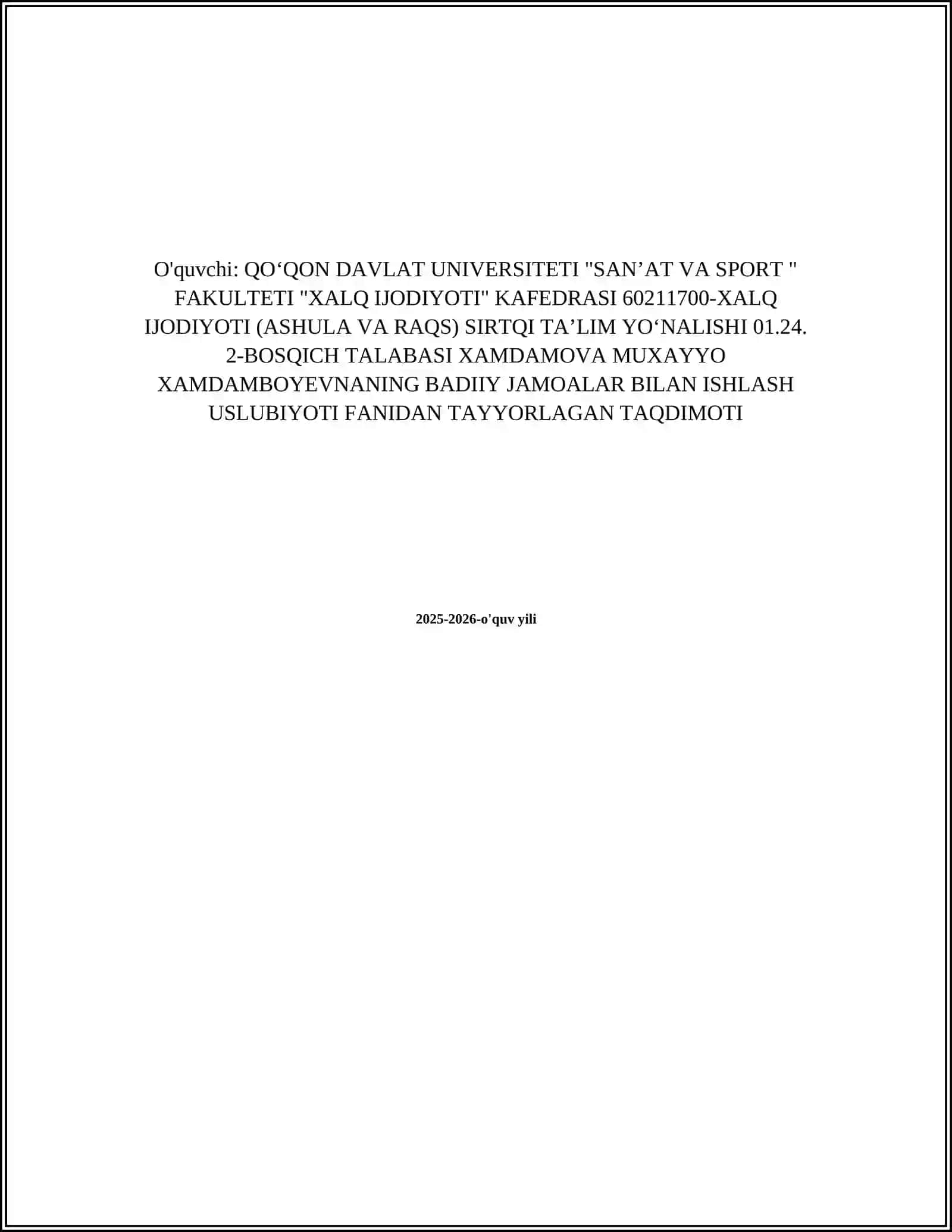 BADIIY JAMOALAR BILAN ISHLASH USLUBIYOTI 2