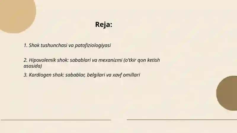 Favqulodda vaziyatlar sharoitida shok va o'tkir qon ketish holatlari 2