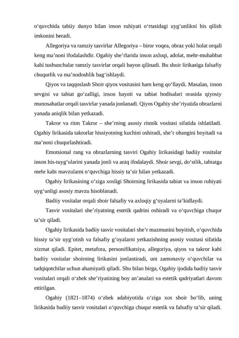 OGAHIY LIRIKASIDA BADIIY TASVIR VOSITALARI TAHLILI 2