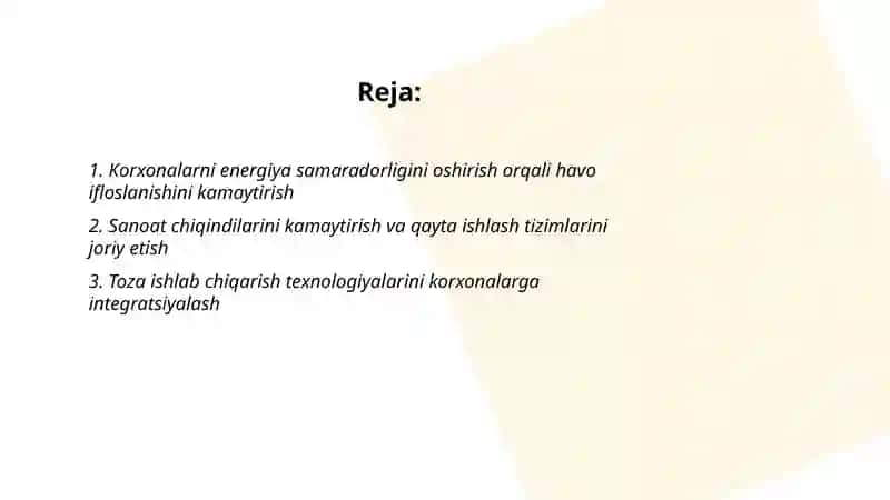 Korxonalarni energiya samaradorligini oshirish 2