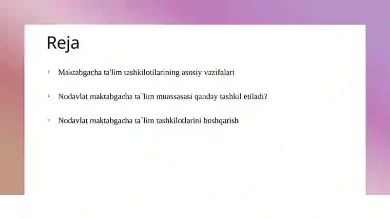 Nodavlat maktabgacha taʼlim muassasalarini tashkiliy turgʻizish 2