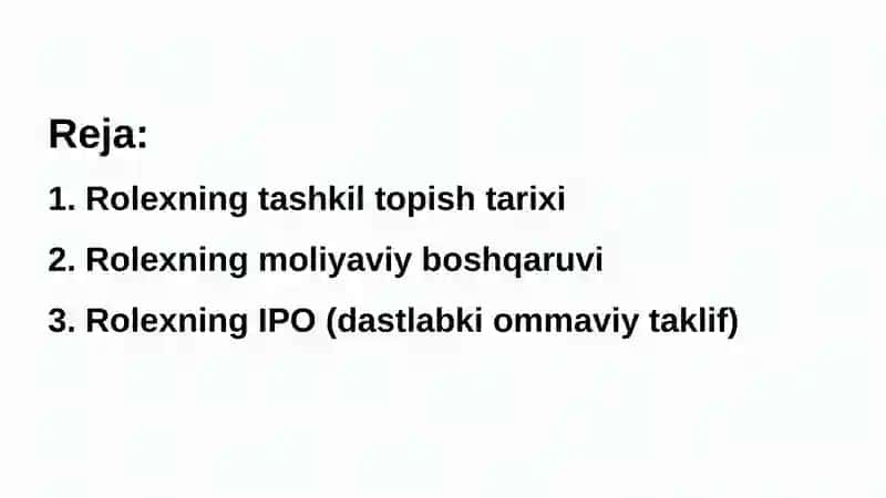 Rolex: Tarix, Moliyaviy Boshqaruv va IPO 2