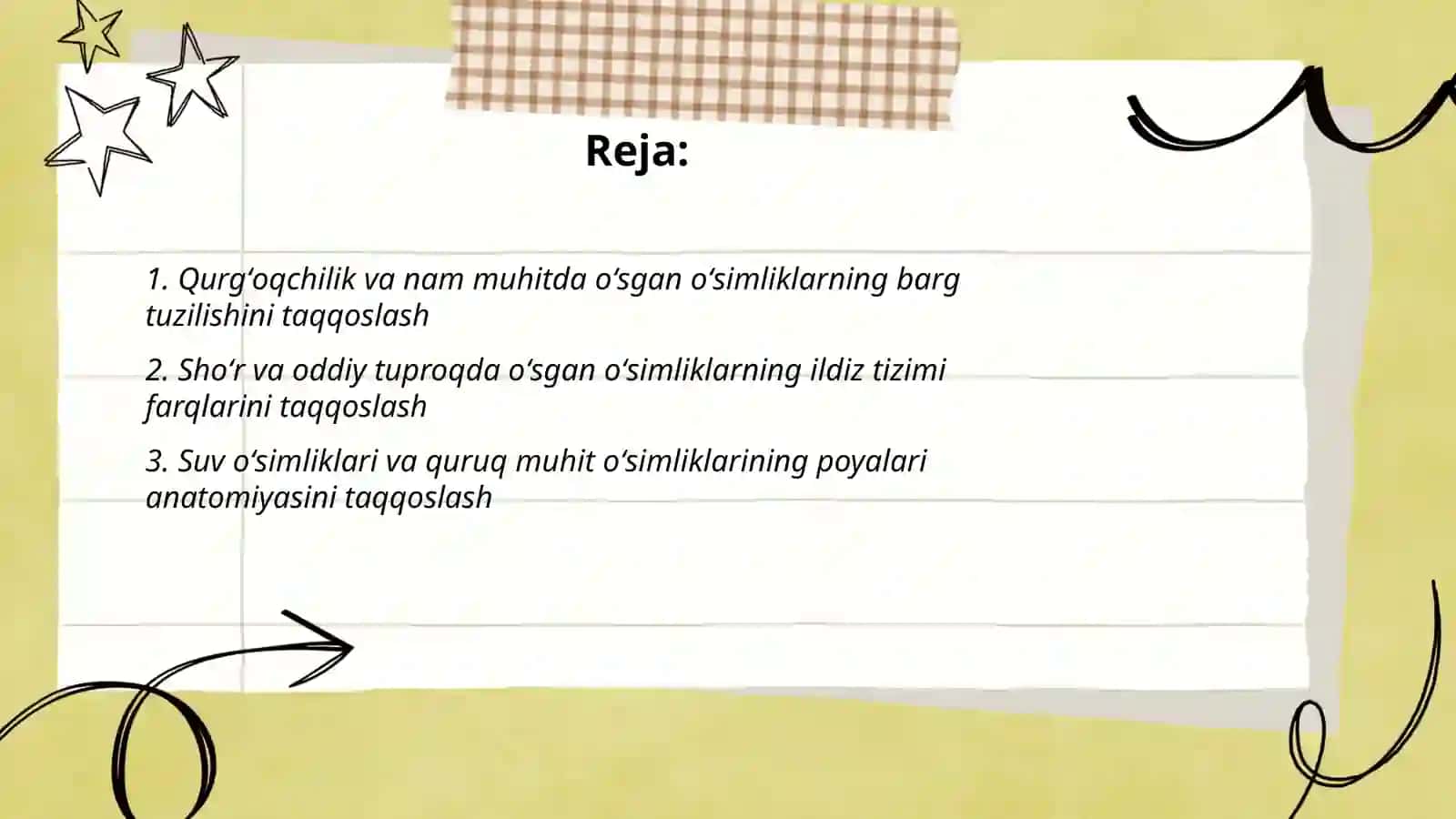 Turli muhit sharoitda oʻsgan oʻsimliklarning tuzilishini taqqoslash 2