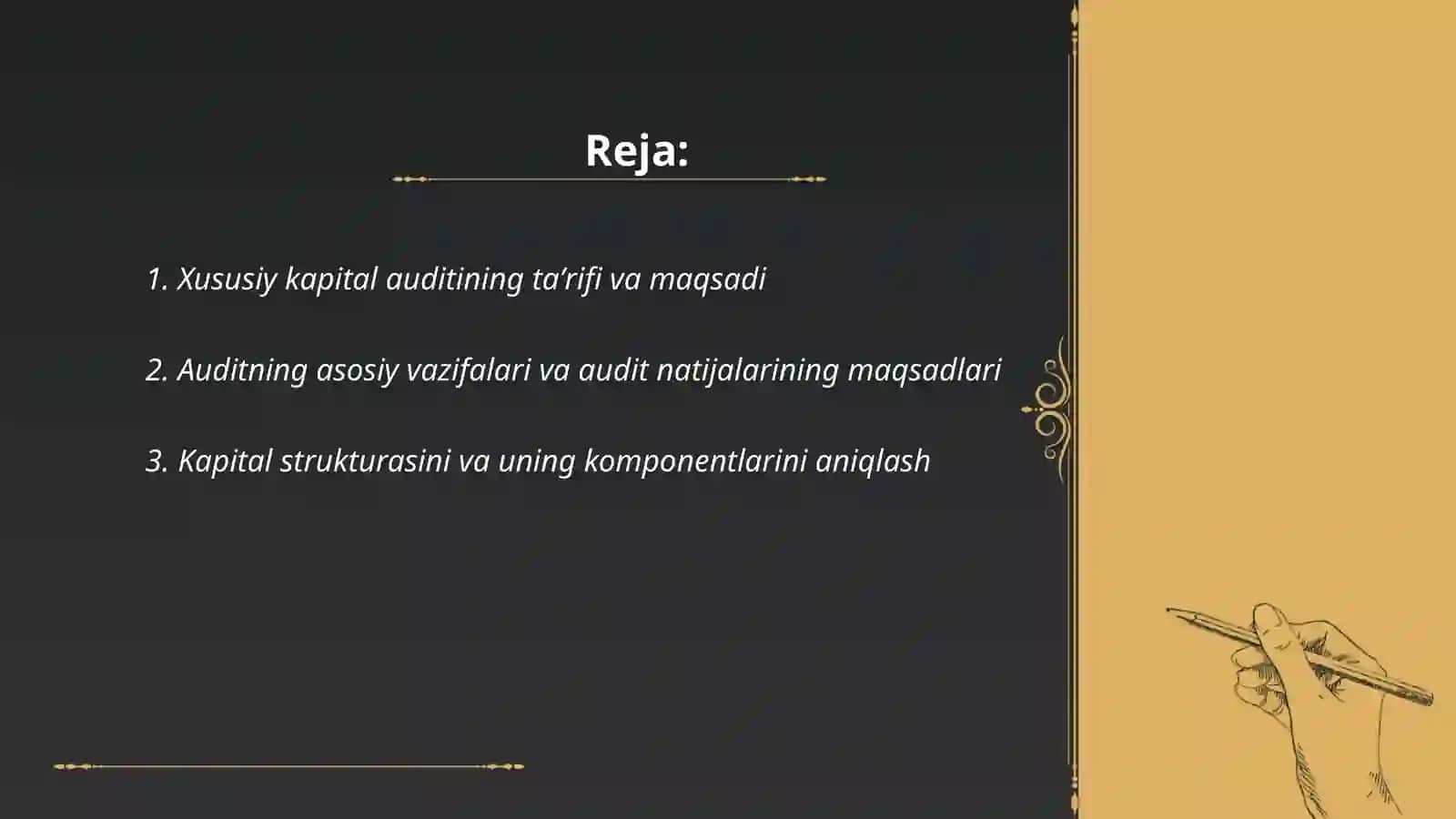 Xususiy kapital auditining maqsadi, vazıfalari va ma'lumot manbalari 2
