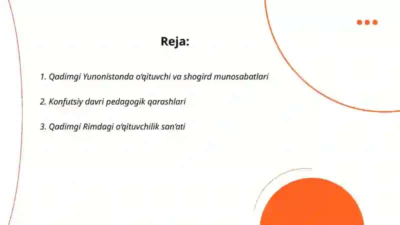 Eng qadimgi davrlardan XXI asrning boshigacha bo‘lgan davrda o‘qituvchi-ustoz, shogird va ularning jamiyatdagi o‘rni, mahorati haqidagi pedagogik fikrlar Ibodullayeva Aziza 2