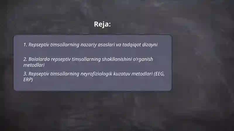 Repseptiv timsollarning tashkil topishi oʻrganish metodlari 2