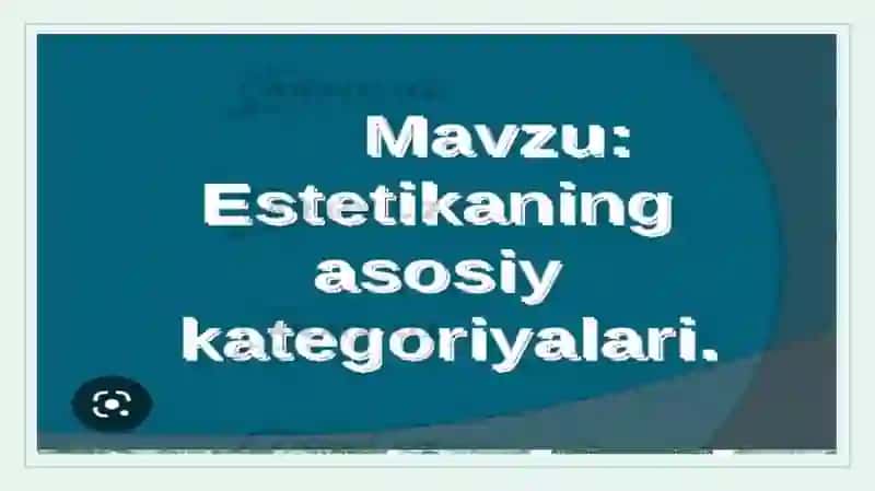 Estetikaning asosiy kategoriyalari 2