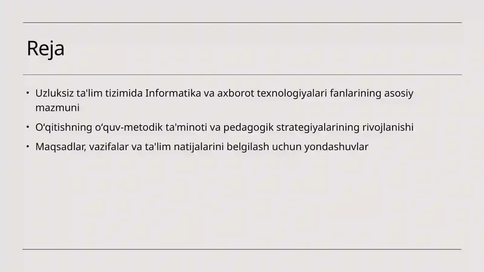 Uzluksiz tizimida Informatika va axborot texnologiyalari fanlarining mazmuni, oʻqitishning oʻquv-metodik ta'minoti, oʻqitishning maqsadi va vazifalari 2