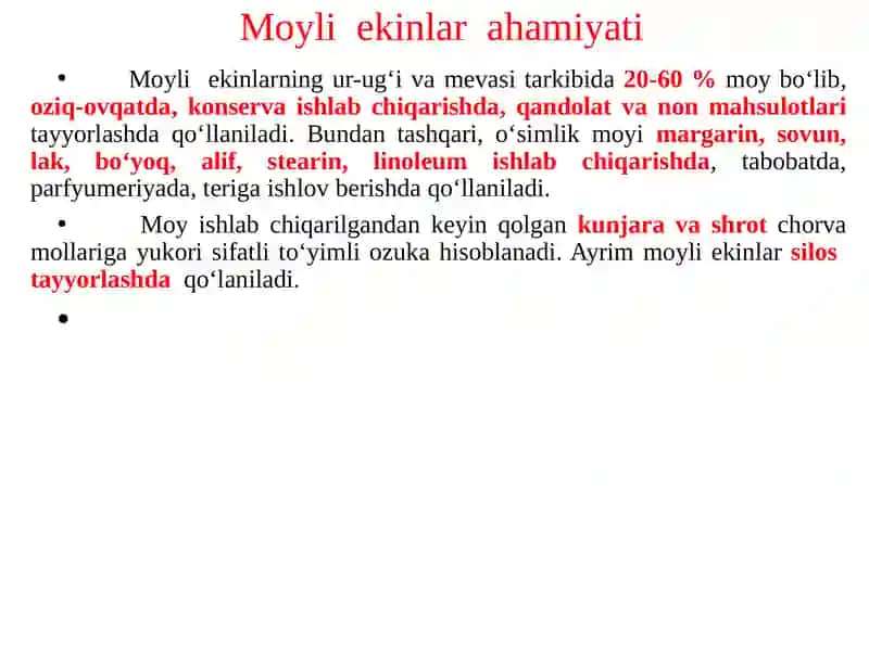 Moyli ekinlar umumiy tavsifi 2