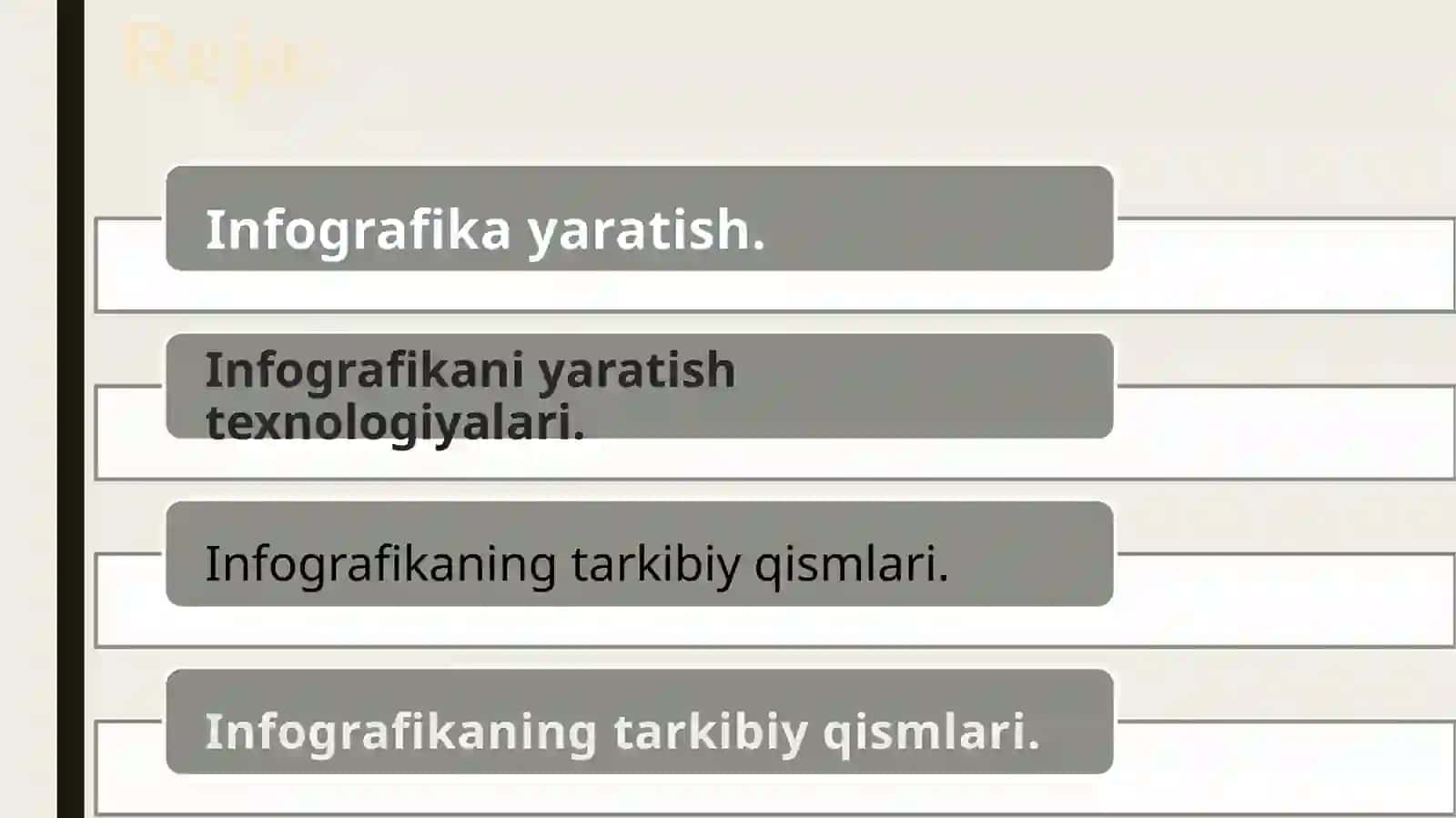 INFOGRAFIKANI
YARATISH
TEXNOLOGIYALARI. 2