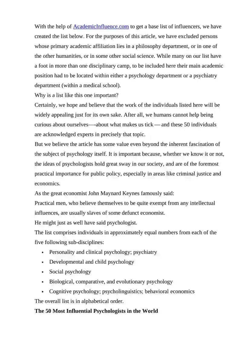 Famous Psychologist of the World 2