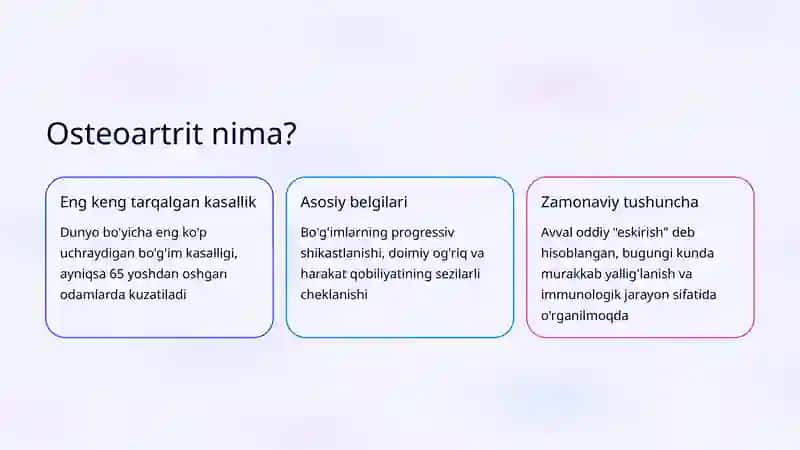 Osteoartrit: Patogenez va Klinika 2